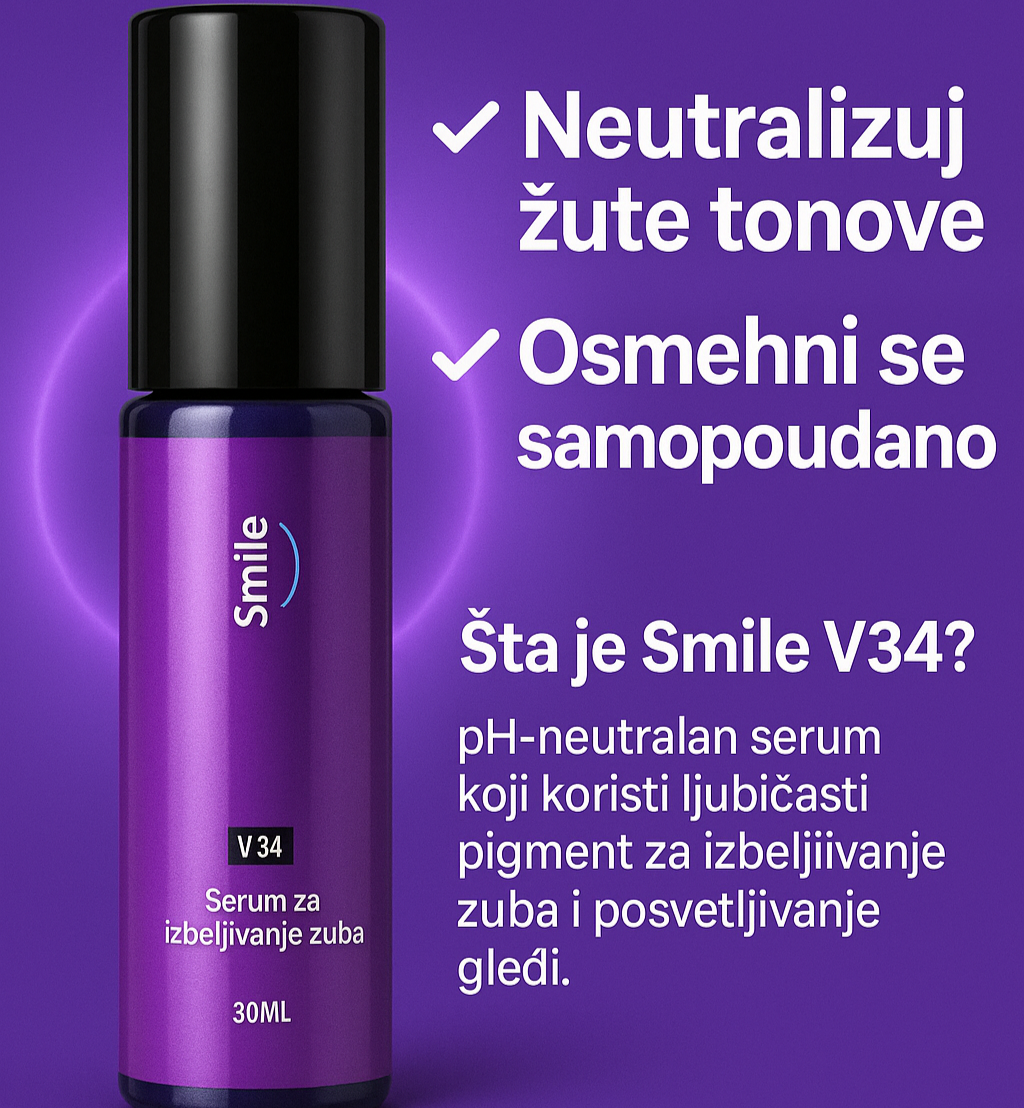 💜 Smile V34 – Ljubičasti Serum za Izbeljivanje Zuba
