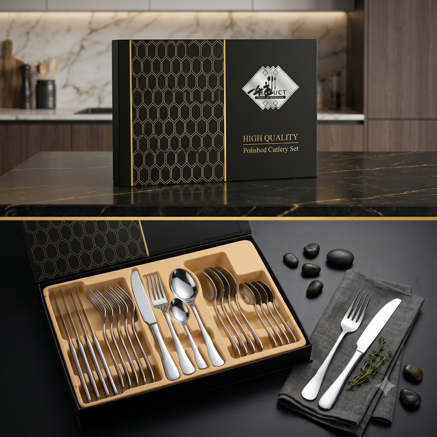 Premium Set Escajga (24 komada) – Dodir Luksuza na Vašoj Trpezi