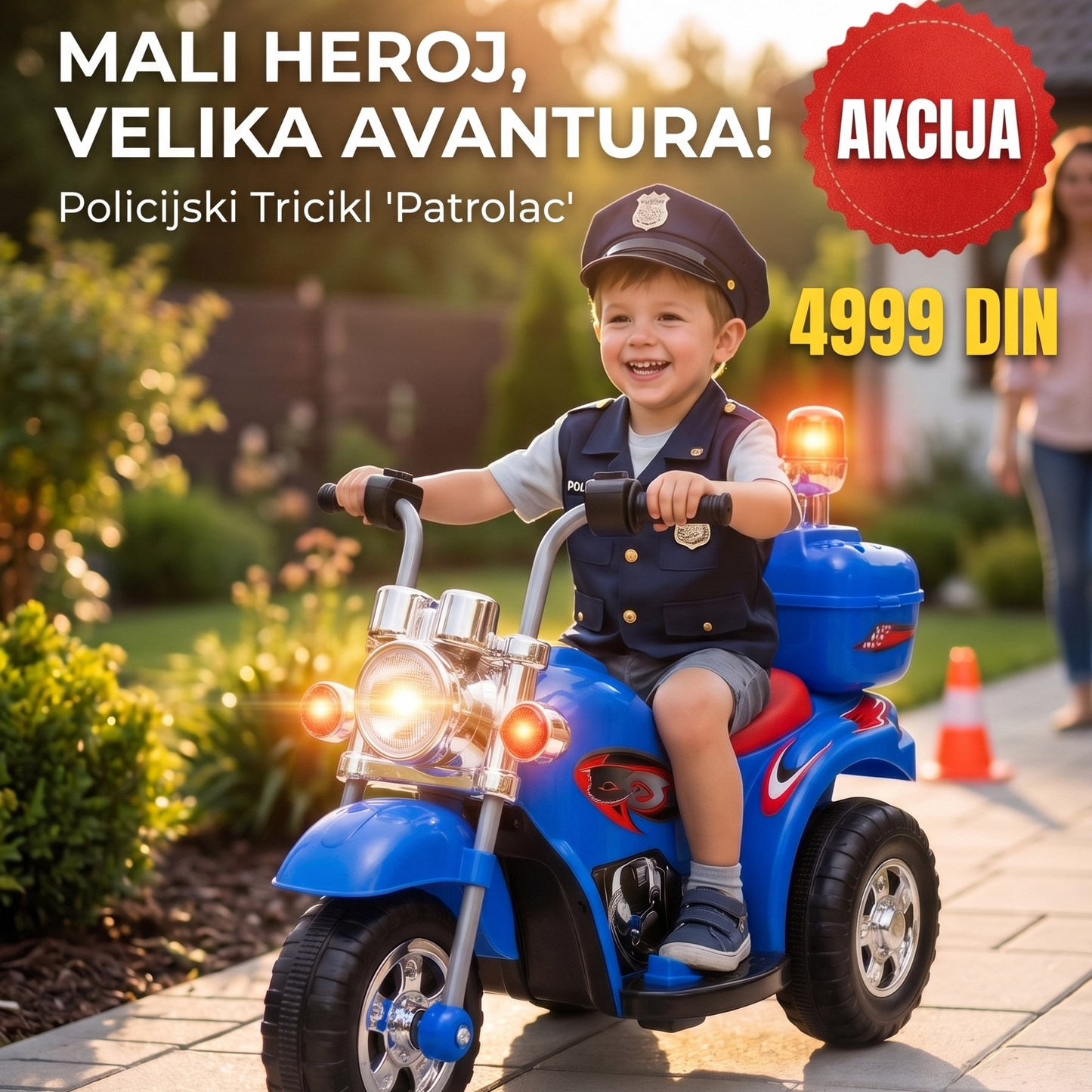 🚓 Policijski Motor "Patrolac" na Akumulator – Postani Mali Čuvar Reda!
